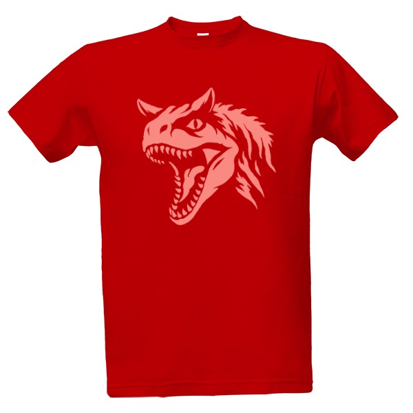 Tričko s potiskem Carnotaurus tribal červená 