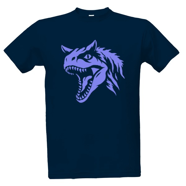 Tričko s potiskem Carnotaurus tribal  modrá 