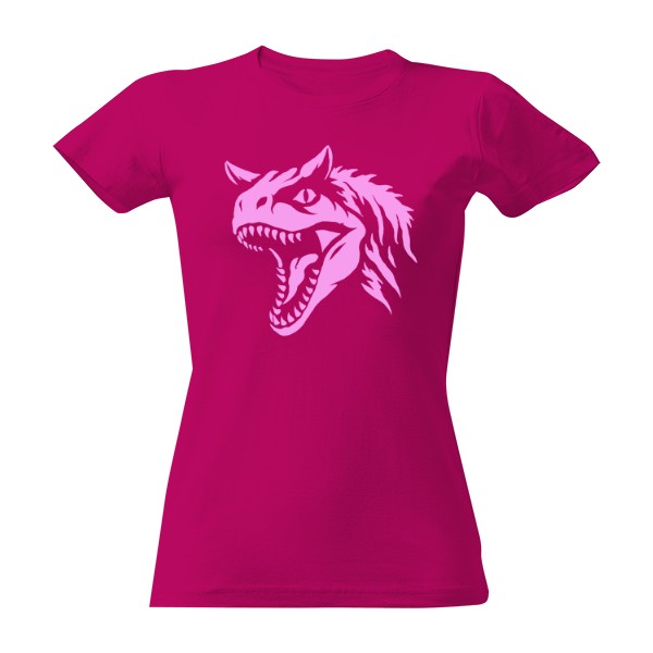 Tričko s potiskem Carnotaurus tribal růžová 