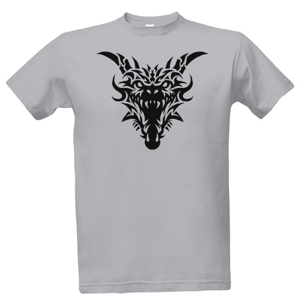 Drak tribal černý fantazy potisk