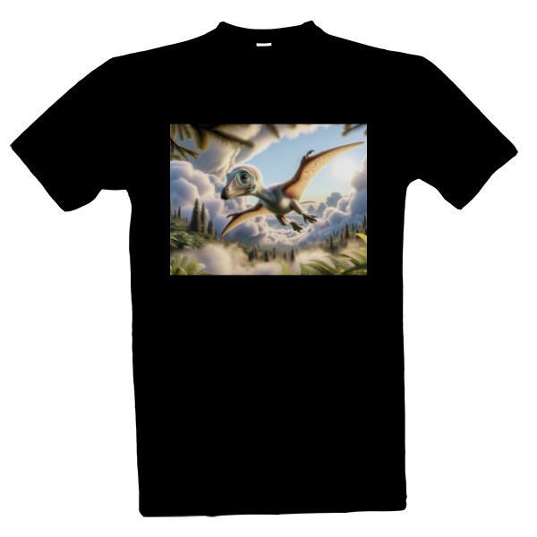 Tričko s potiskem K oblakům Pterodactylus 