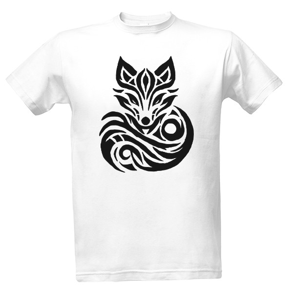 Tričko s potiskem Liška tribal černá 