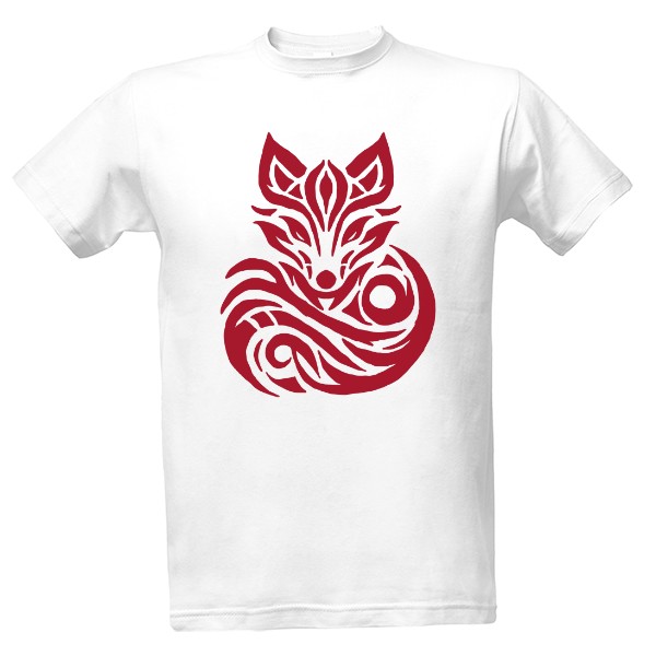 Tričko s potiskem Liška tribal červená 