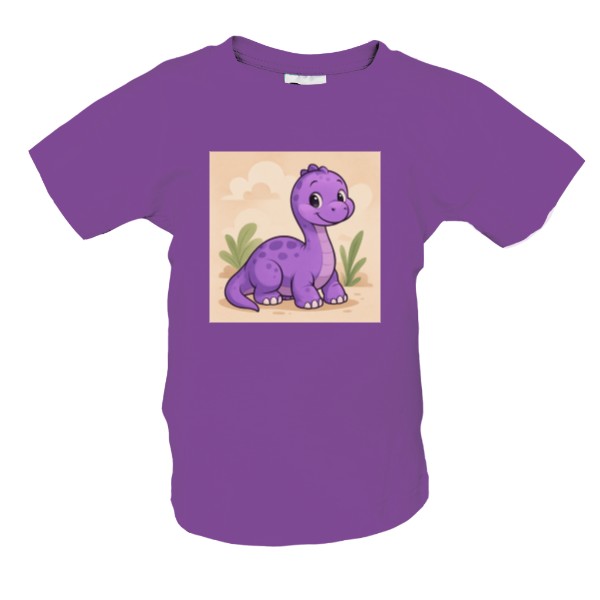 Tričko s potiskem Malý brontosaurus fialová 