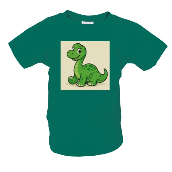Tričko s potiskem Malý brontosaurus zelená 