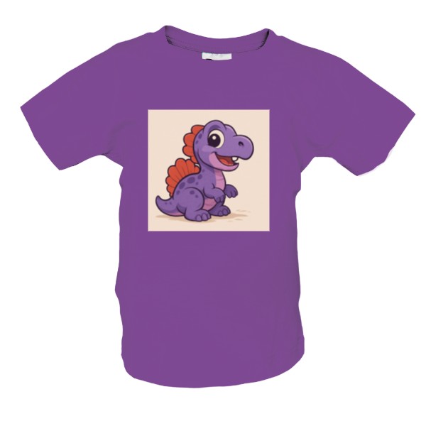 Tričko s potiskem Malý spinosaurus fialová 