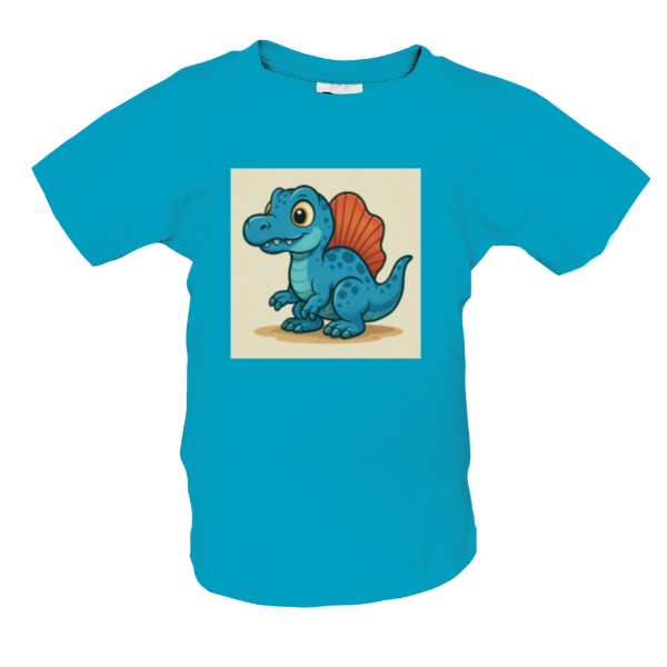Tričko s potiskem Malý spinosaurus modrá 