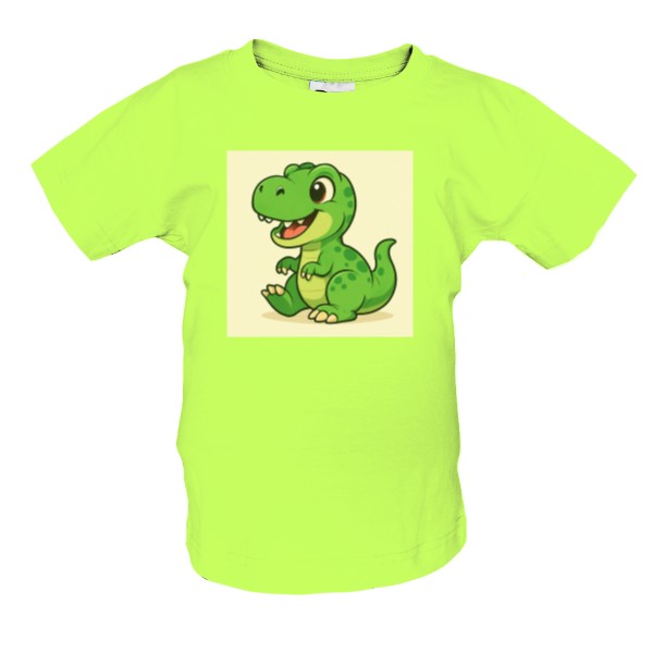 Tričko s potiskem Malý tyranosaurus zelená 
