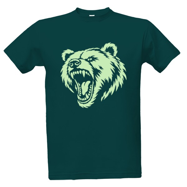 Tričko s potiskem Medvěd tribal zelená 