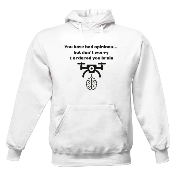 Pánská mikina s kapucí s potiskem MOZEK NA CESTĚ č.