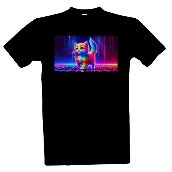 Tričko s potiskem Neon cat