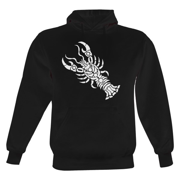 Pánská mikina s kapucí s potiskem rak znamení zvěrokruhu b.