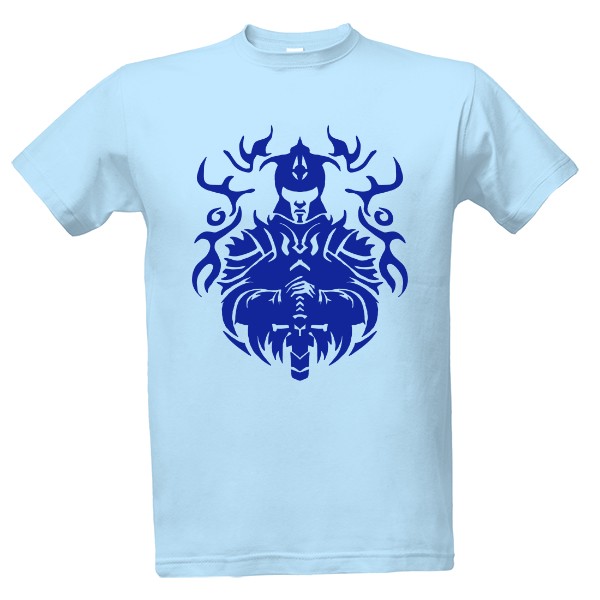 Tričko s potiskem Rytíř tribal modrá 