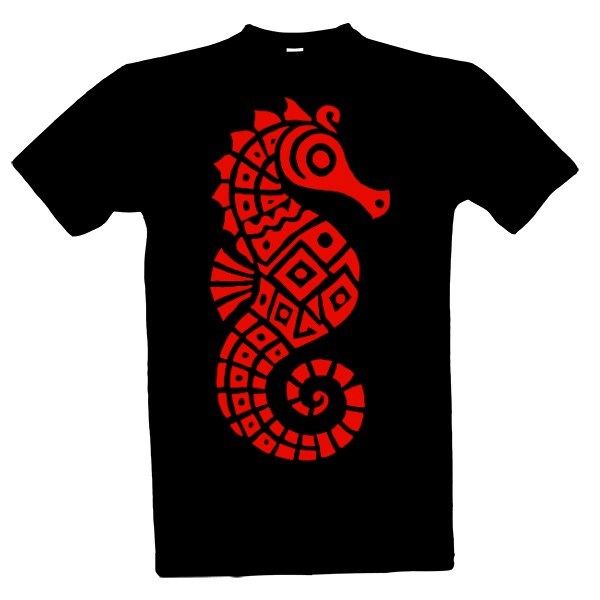 Sea horse tribal red