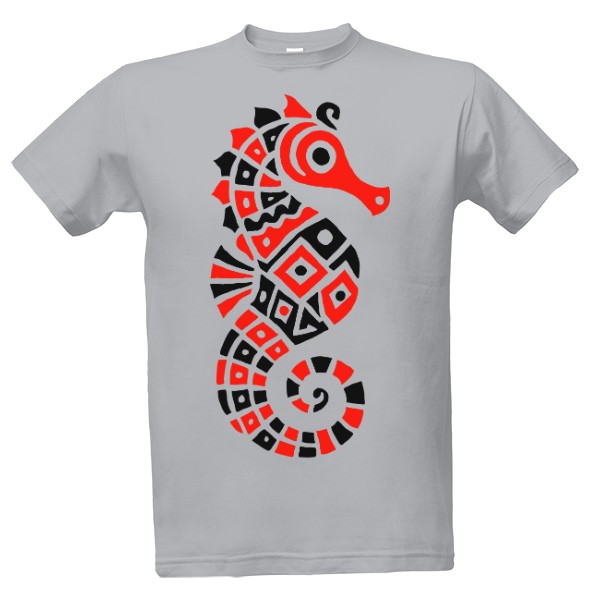 Seahorse tribal black red
