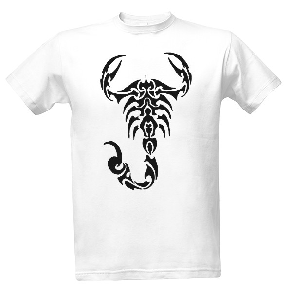 Tričko s potiskem Škorpión tribal černá 