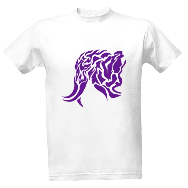 Tričko s potiskem Slon tribal fialová 