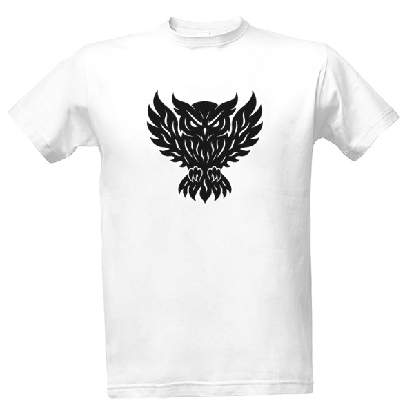 Tričko s potiskem Sova tribal 2