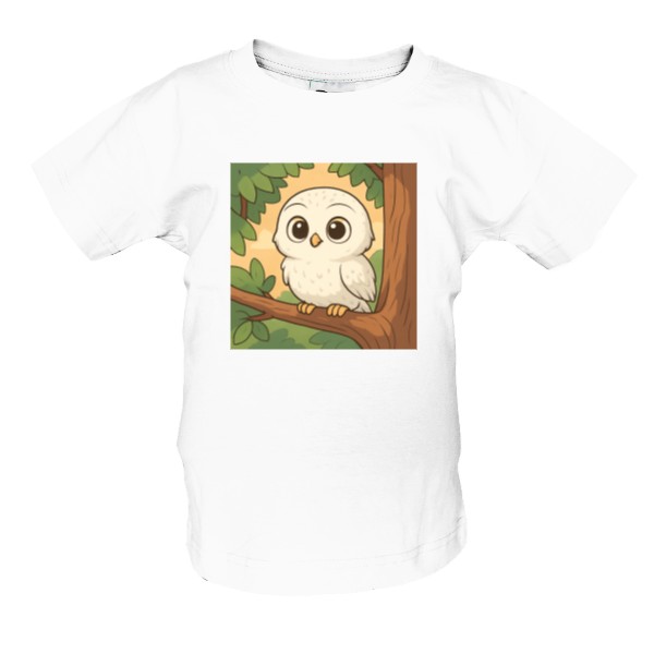 Tričko s potiskem Sovička bílá 