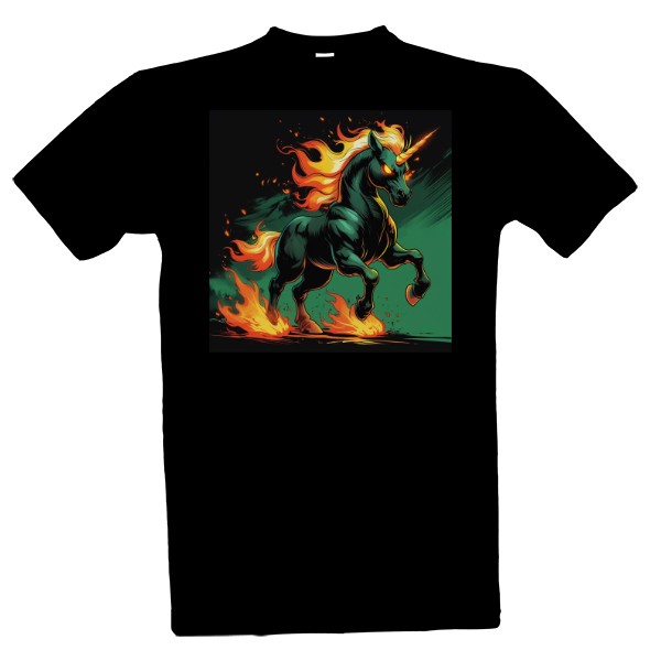 Tričko s potiskem Temný jednorožec 