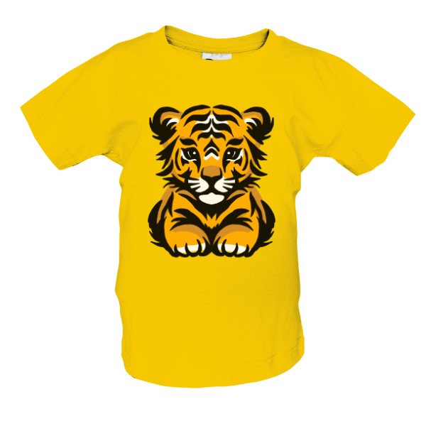 Tričko s potiskem Tygr tribal barevný 