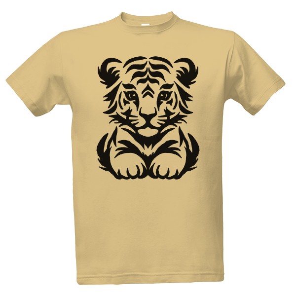 Tričko s potiskem Tygr tribal černá 