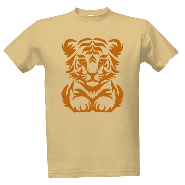 Tričko s potiskem Tygr tribal oranžová 