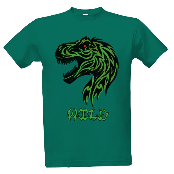 Tričko s potiskem tyranosaurus tribal barevná wild