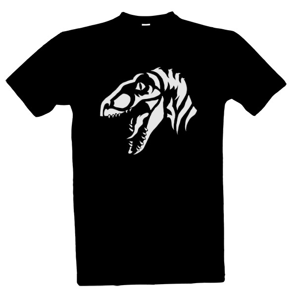 Tričko s potiskem Velociraptor tribal bílá 