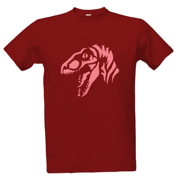 Tričko s potiskem Velociraptor tribal červená 