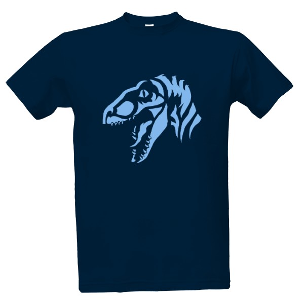 Tričko s potiskem Velociraptor tribal modrá 