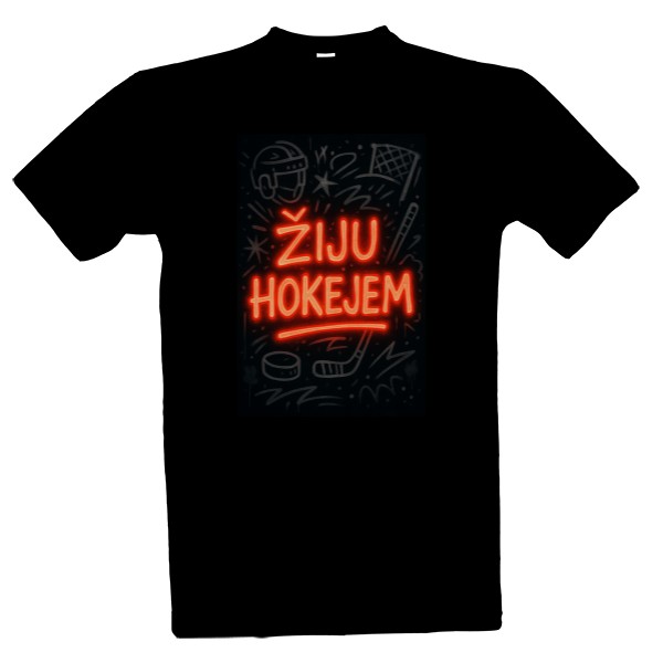 Tričko s potiskem Žiju hokejem
