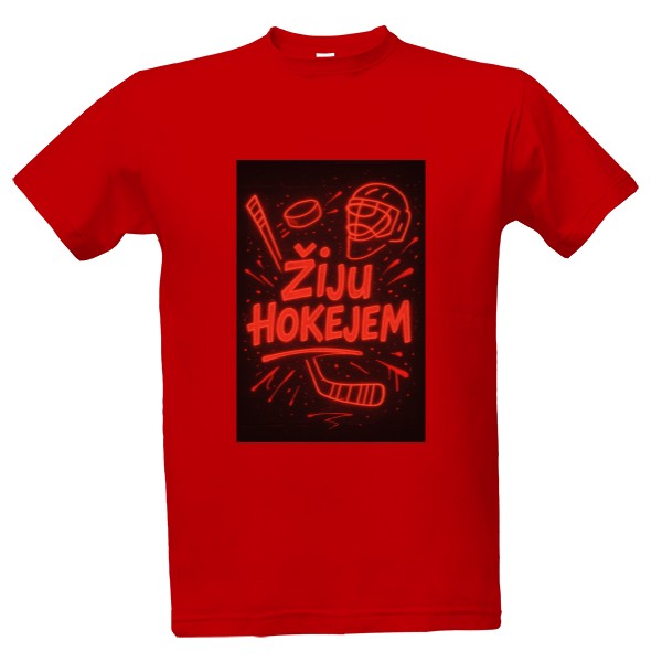 Tričko s potiskem Žiju hokejem