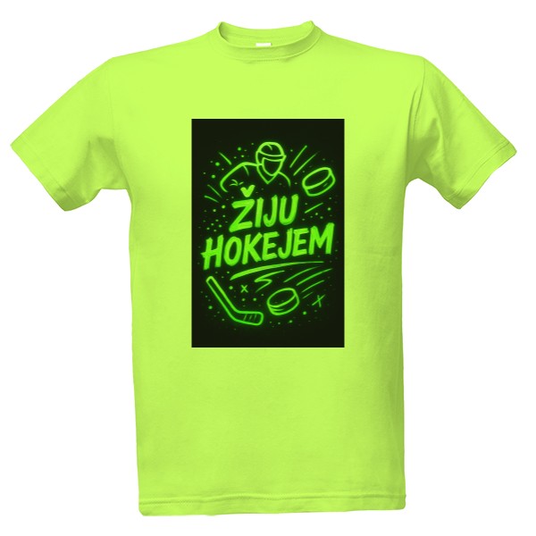 Tričko s potiskem Žiju hokejem